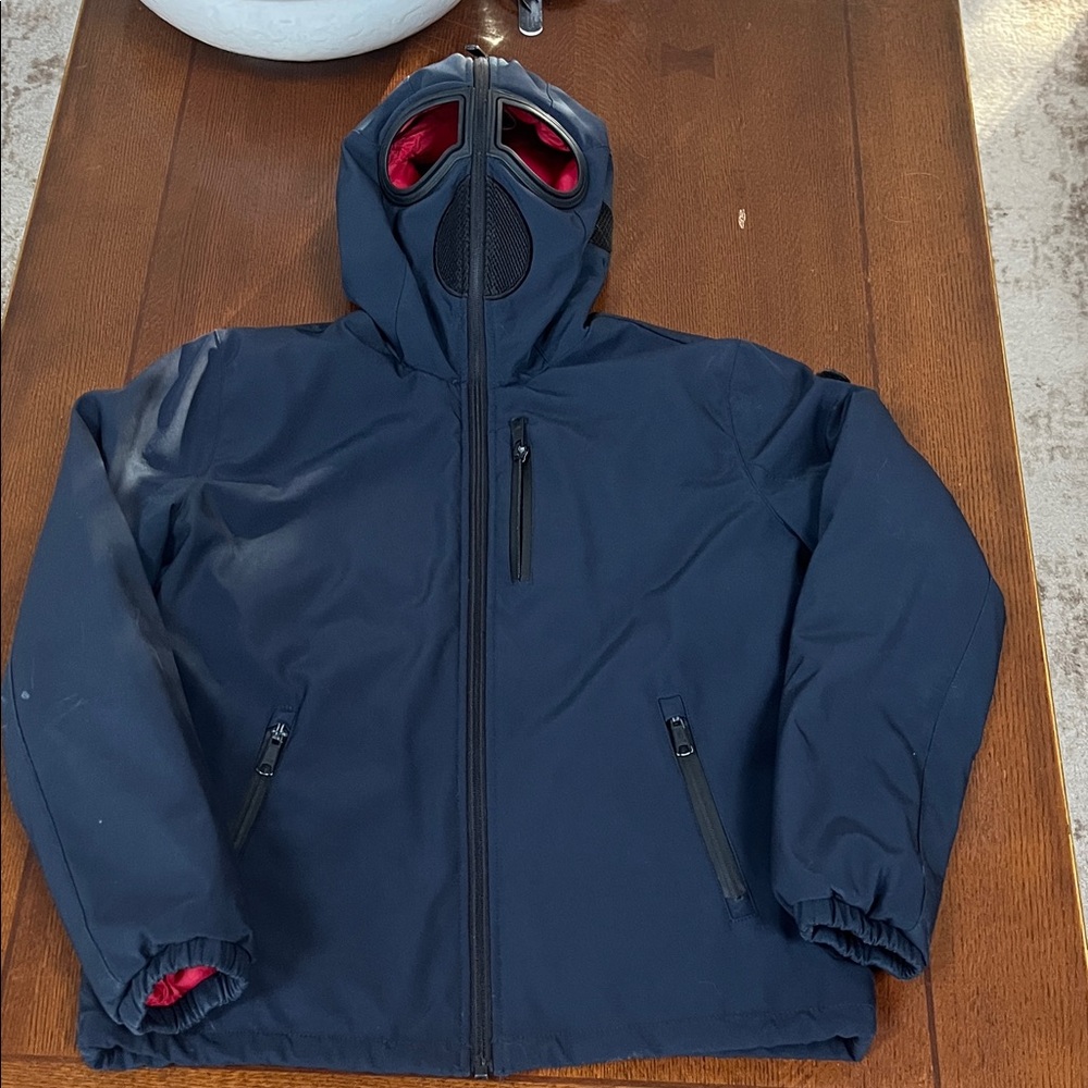 AI Riders on the Storm Kids' Navy Performance Jacket with Red Lining